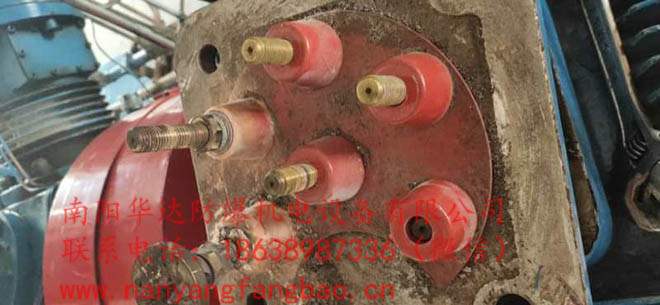 接线柱和接线板损坏的南阳防爆电机的照片