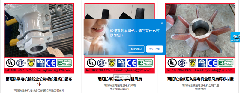 南阳防爆电机接线盒出线口，螺纹口，高压电机风扇，铸铁风叶