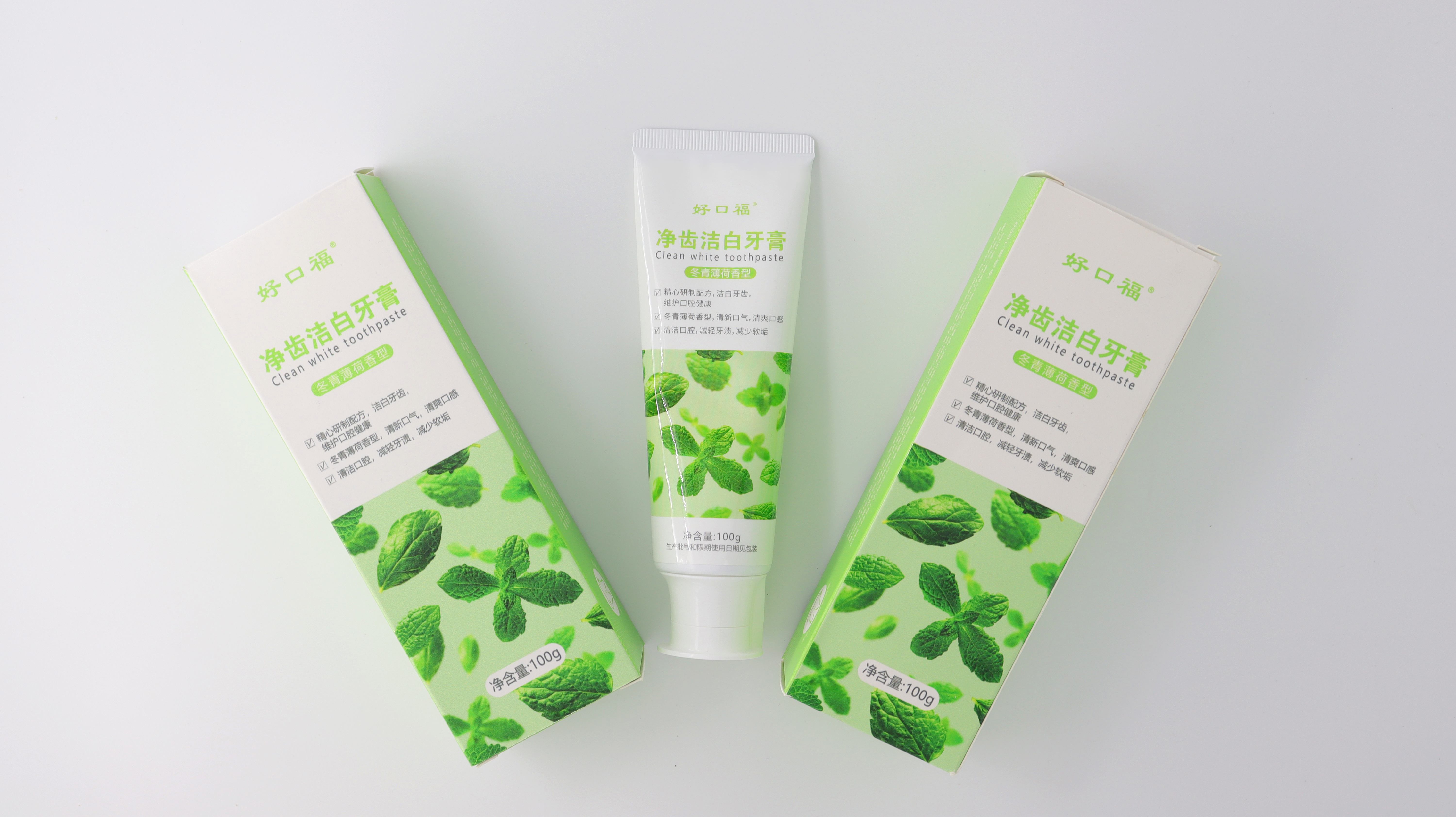 好口福净齿洁白牙膏（冬青薄荷香型）