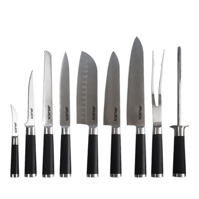 9PCS KNIFE SET WITH RUBBER COATING