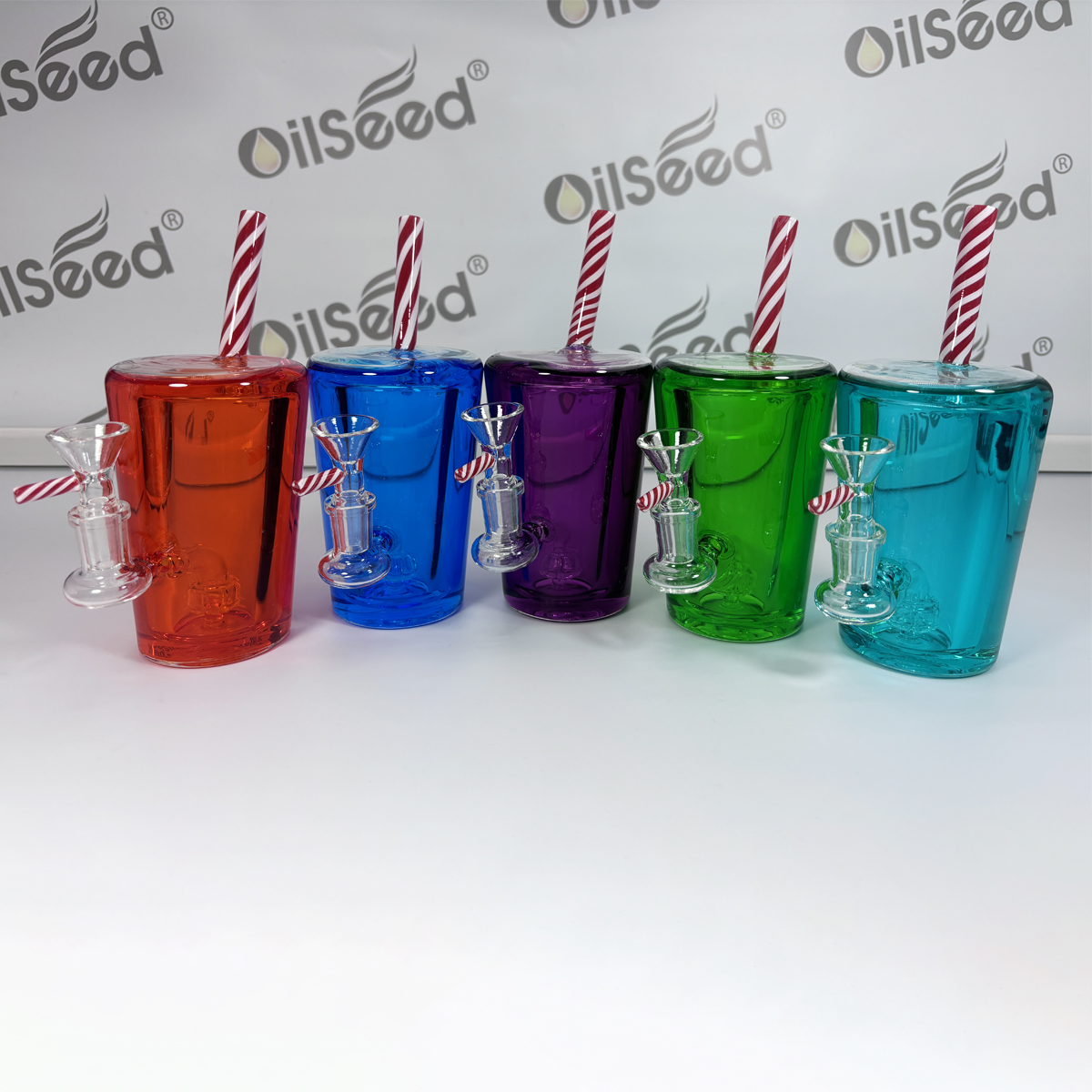 OilSeed Candy Straw Cup Glass Water Pipe