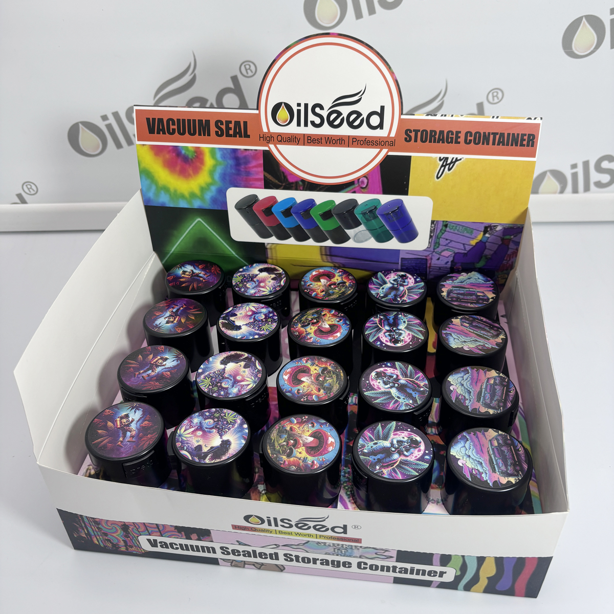 OilSeed Vacuum Seal Weed Jars  60ml -20ct