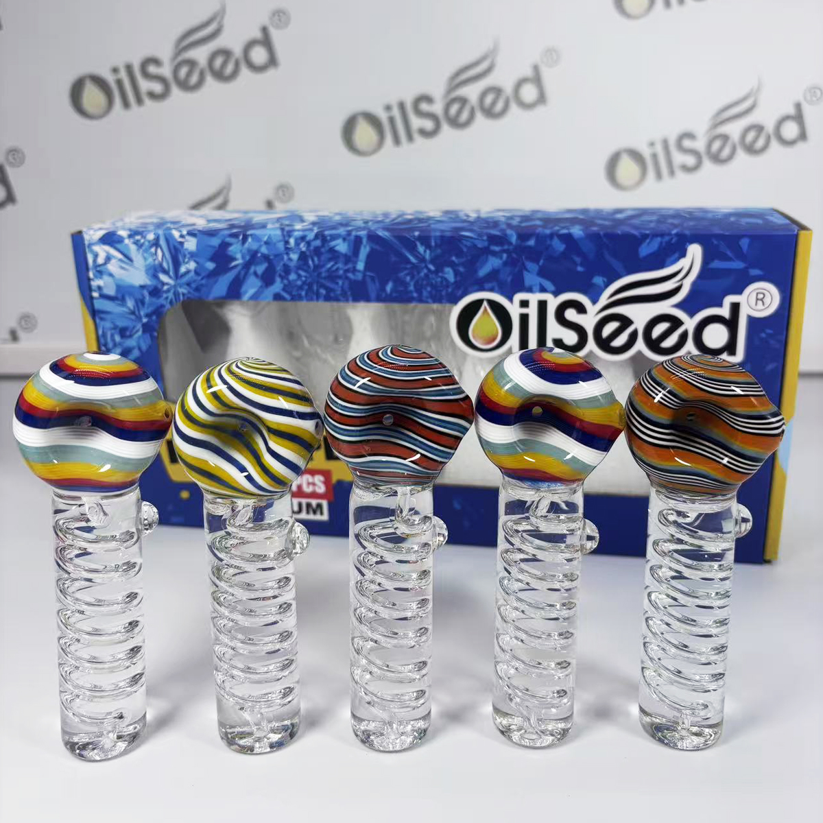 OilSeed Freezable Glycerin Glass Pipe - P001