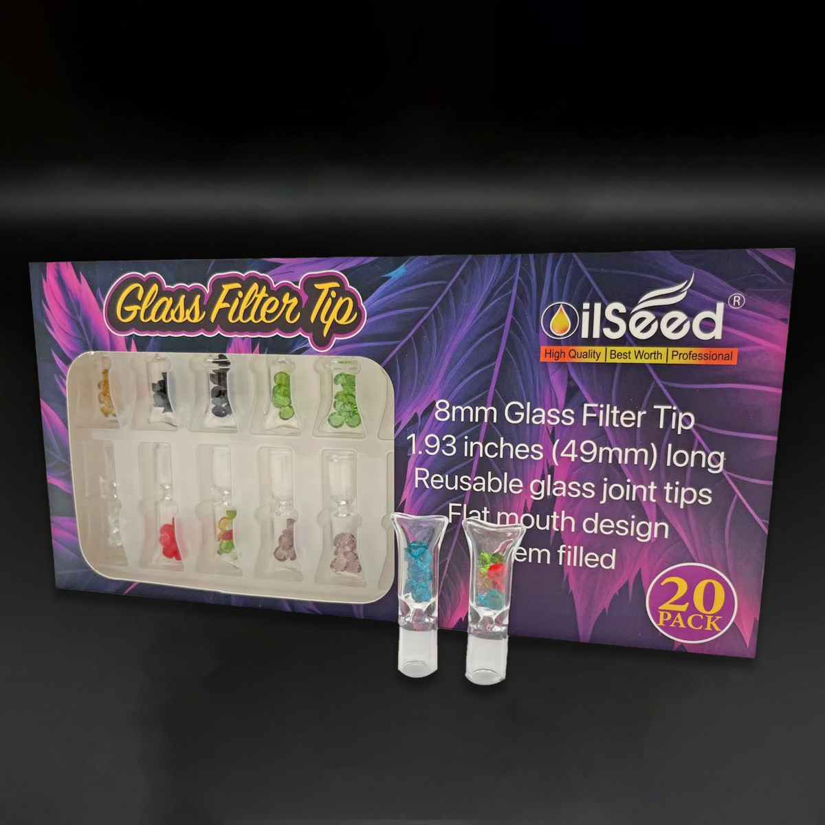 OilSeed Glass Filter Tips with Diamond – D003
