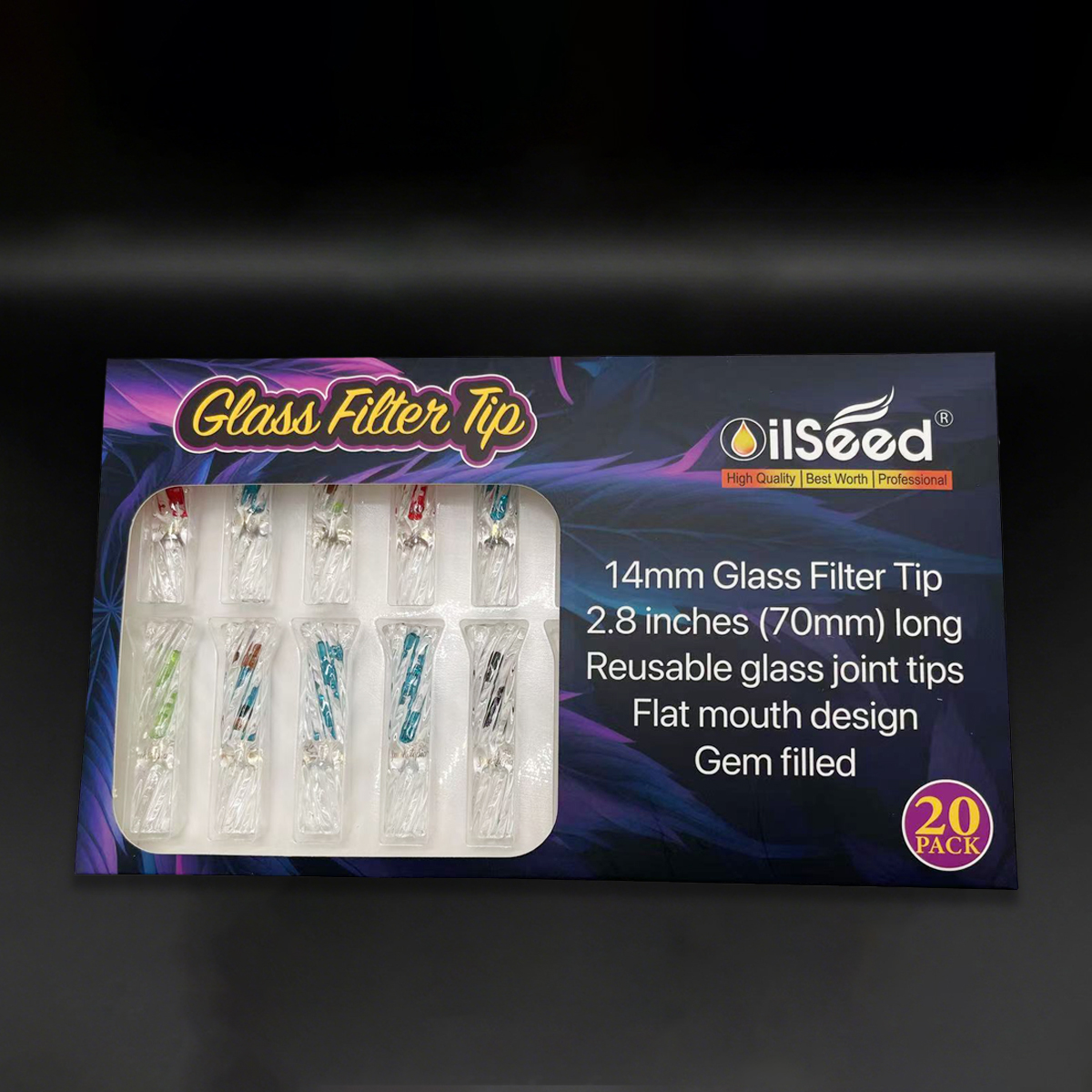 OilSeed Glass Filter Tips with Diamond – D002