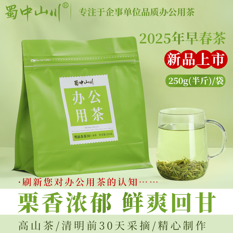 【2025年新茶】龙芽大师蜀中山川屏山炒青办公用茶250G/袋