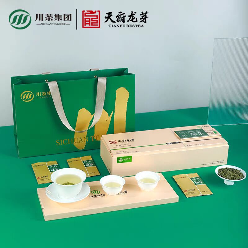 【商务馈赠】2025年新茶川茶集团天府龙芽经典绿茶礼盒100克（4克*25袋）