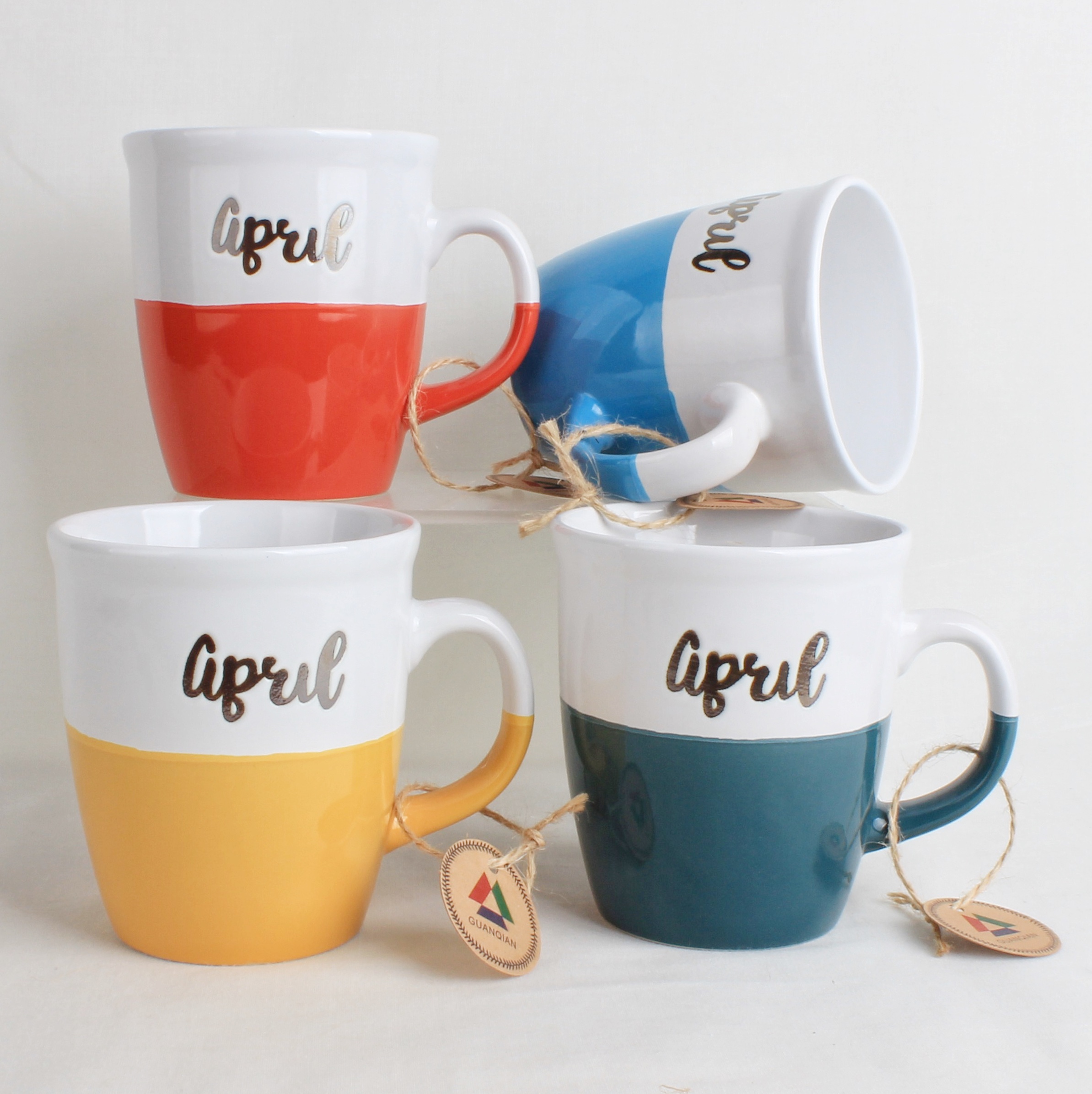 13oz ceramic mug with metallic silkscreen printing