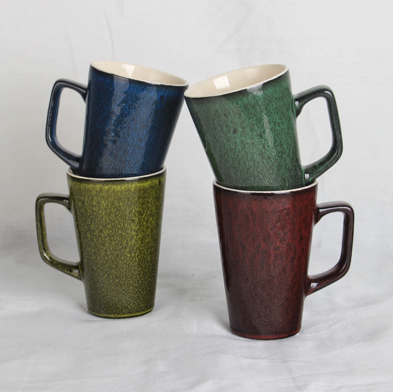 250ml Ceramic V shape mug reactive glazed