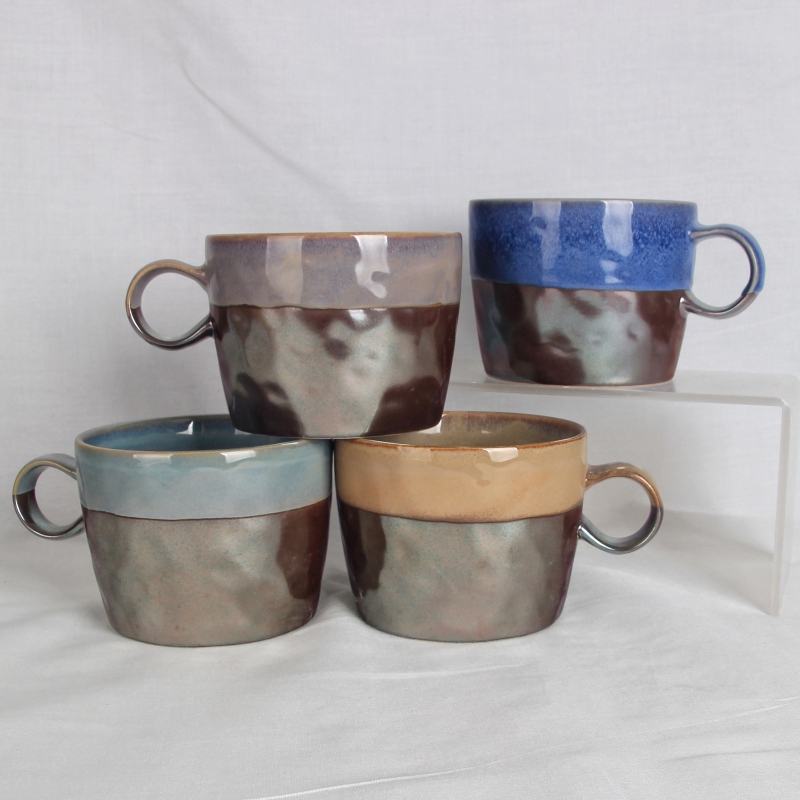 17oz Embossed mug with metallic glaze