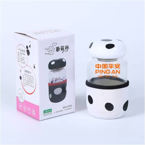 平安定制时尚蘑菇玻璃儿童杯RD-823405
