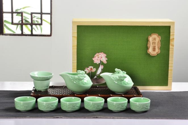 龙泉青瓷茶具套装 地产金融银行客户礼品  RD-823822