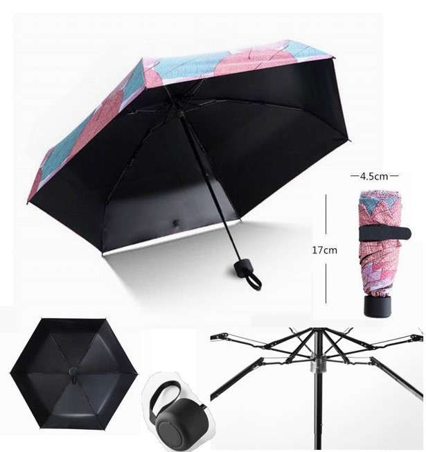 广告伞  mini口袋伞五折伞 铝架 黑胶布晴雨伞 49cm*8k 定制 RD-850017