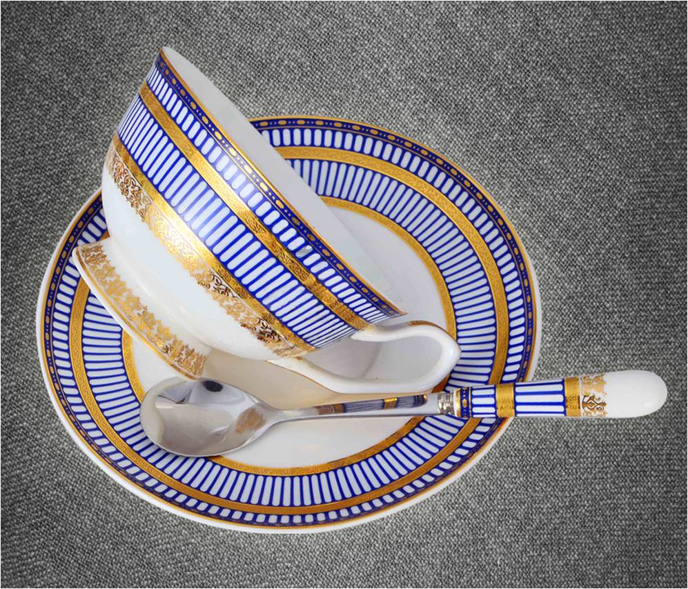 奢侈品牌范思哲 法式骨瓷咖啡杯碟套组（釉中彩）RD-823201