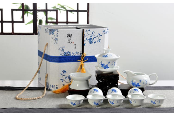 12头高白功夫茶具（蜻蜓点水）RD-823811