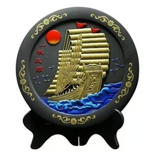 一帆风顺炭雕工艺品 商务馈赠创意装饰品碳雕摆件RD-845416