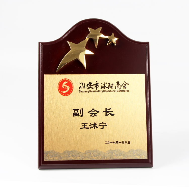沐阳商会定制木质奖牌 高档荣誉木制奖牌RD-845609