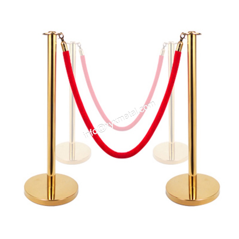 Flat Top Rope Metal Barrier Stanchion Post