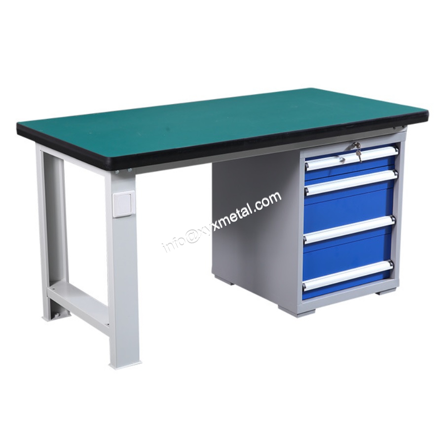 Diy Metal and Wooden Garage Shop Work Table