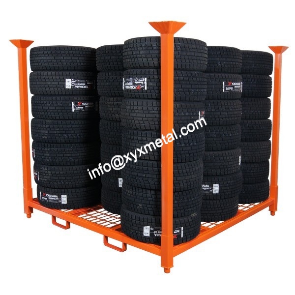 Stacking Tire Rack with Wire Mesh Decking