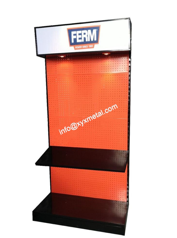 Pegboard Stand with Logo Lighting box