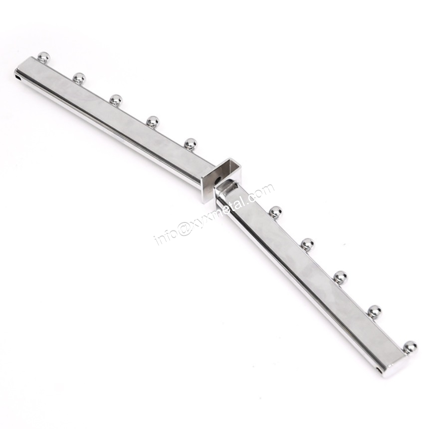 Double Sides two tube Hooks Hang Rail Clothing Hanger Display Arm