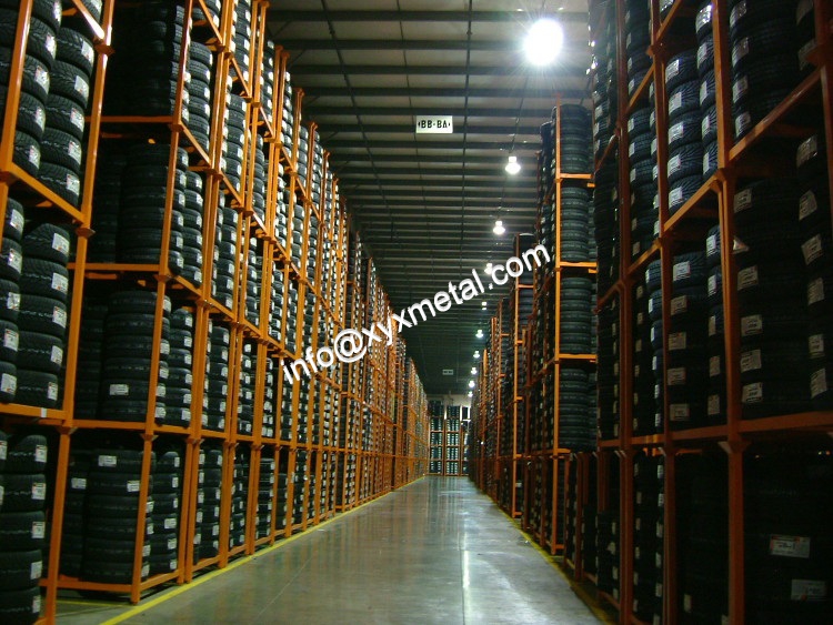 Warehouse of tire rack