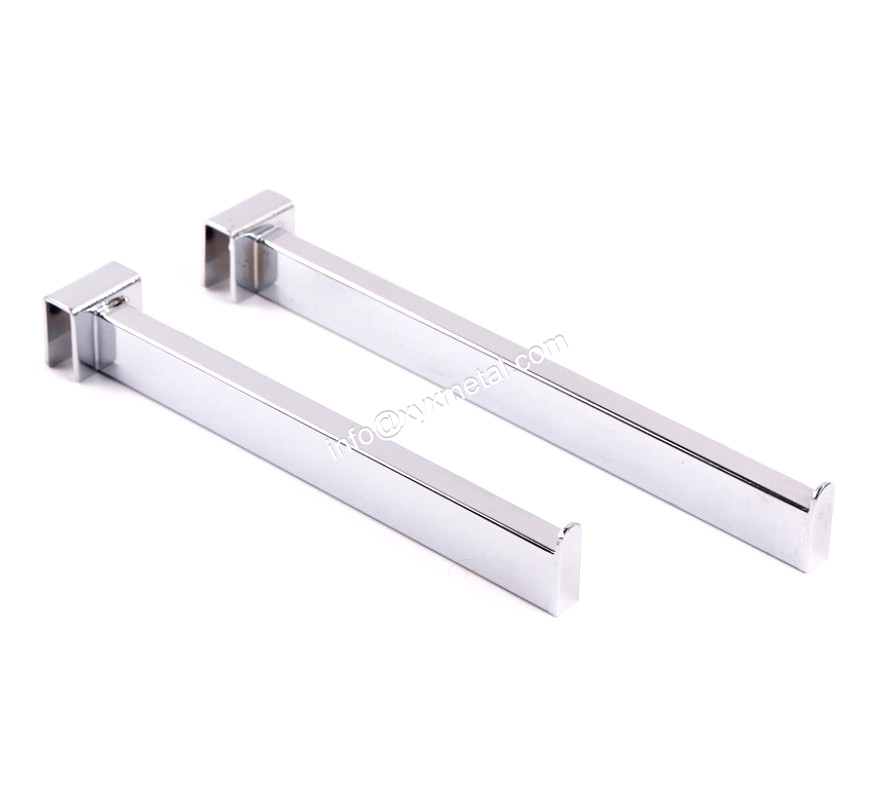 Rectangle Tube Straight Metal Display Bracket for U Hangrail
