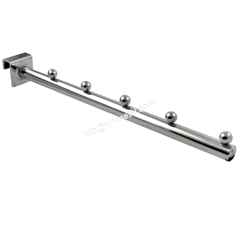 Straight Round Tube Chrome Steel Hangrail Faceout with Beads