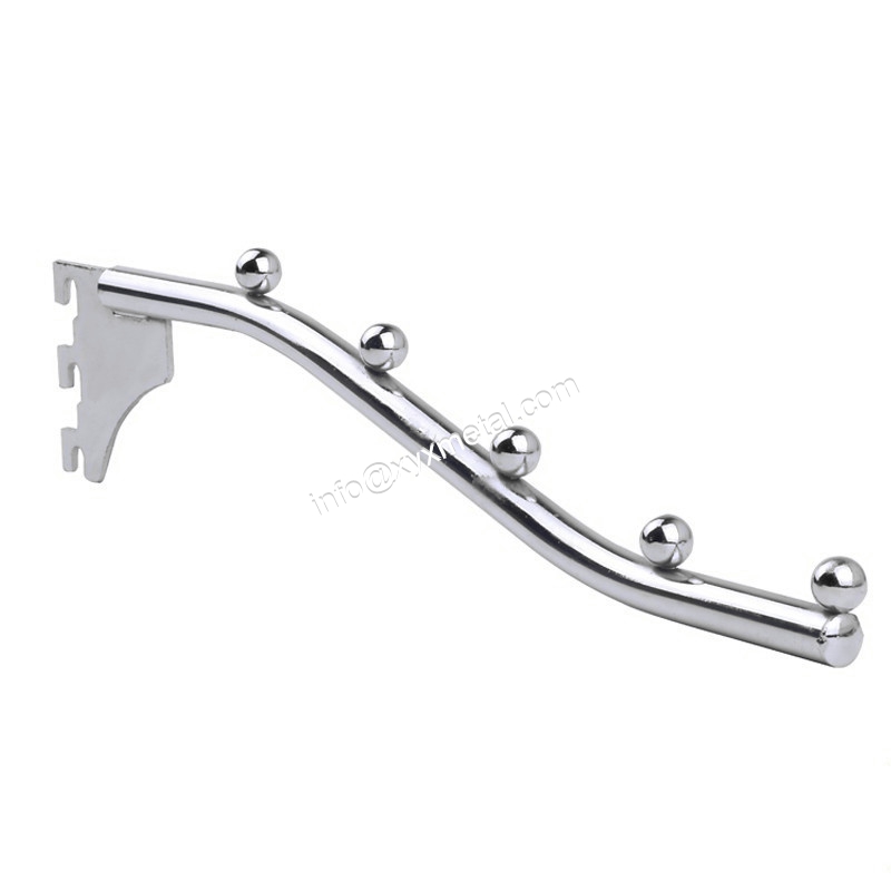 Waterfall Round Tube Upright Post Slotted Channel Clothes Hooks
