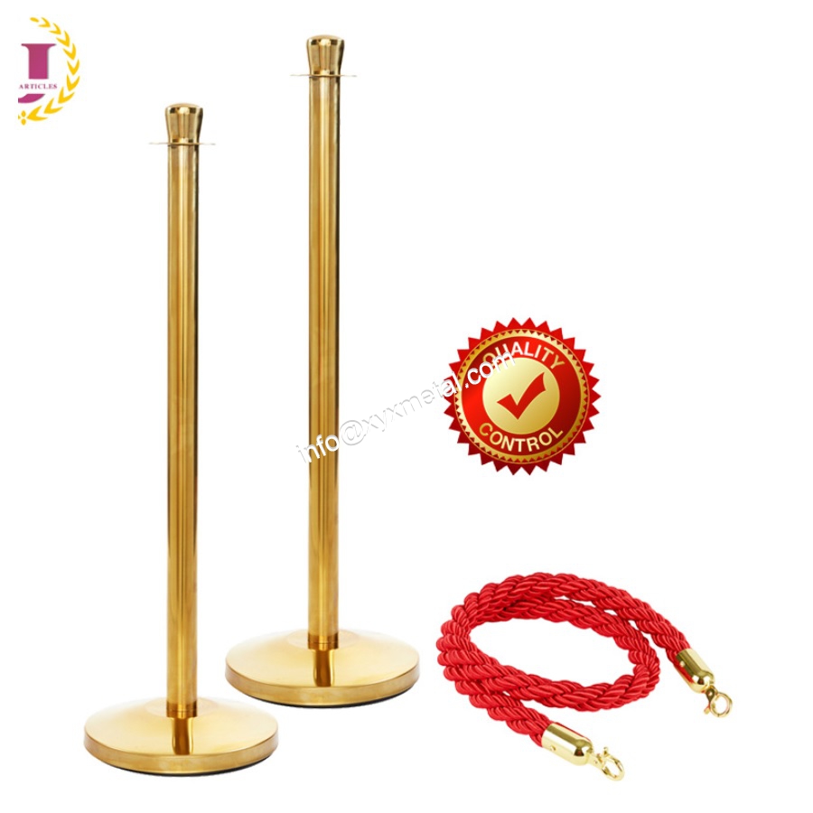 Gold Plated Crowd Control Queue Rope Barrier