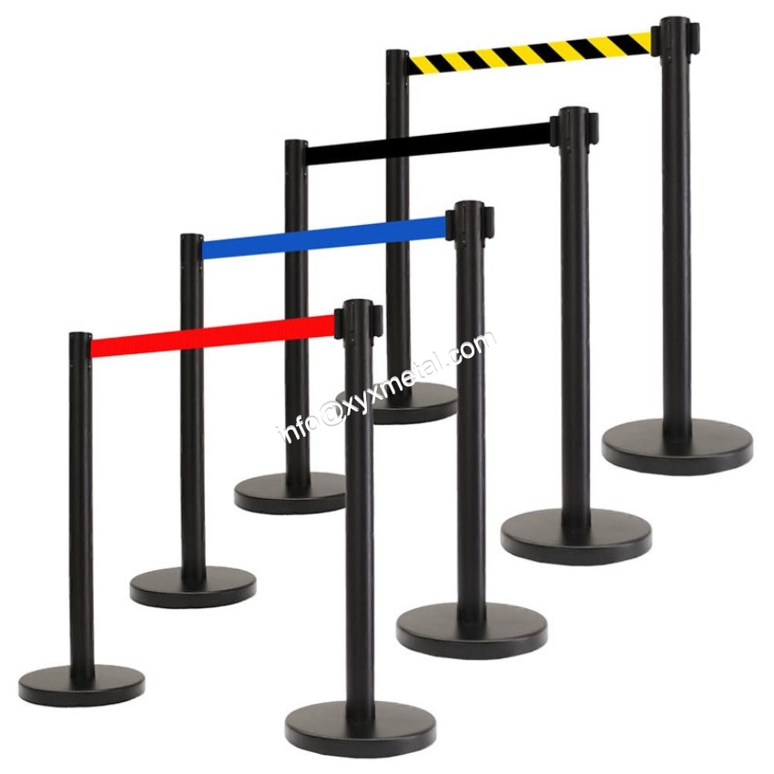 Smooth Black Finish Barricade Crowd Control Pole