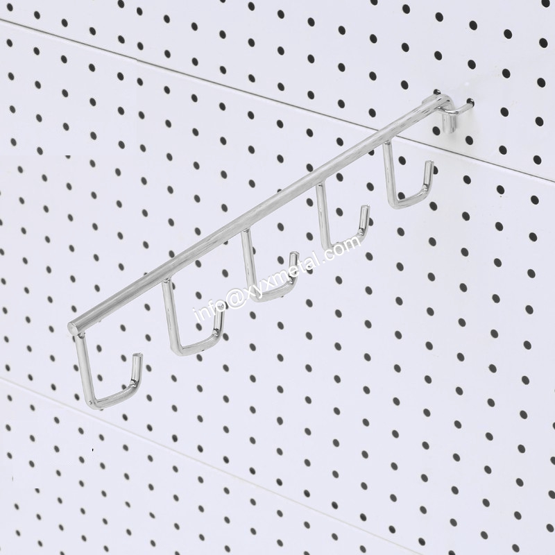 Pegboard 5 J Hooks Waterfall Solid Wire Display Faceout Arm