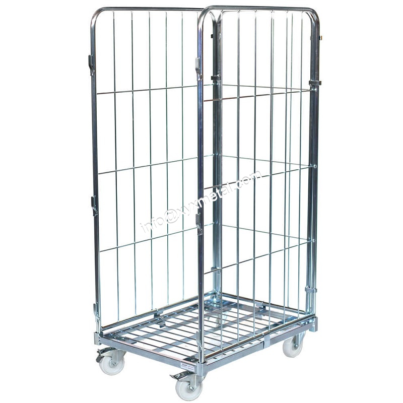 3 sided wire mesh roll container