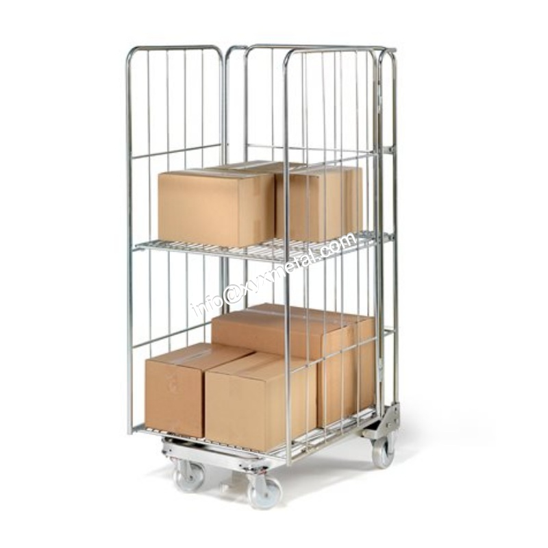 3 sided Rod Infill Roll Cage Trolley