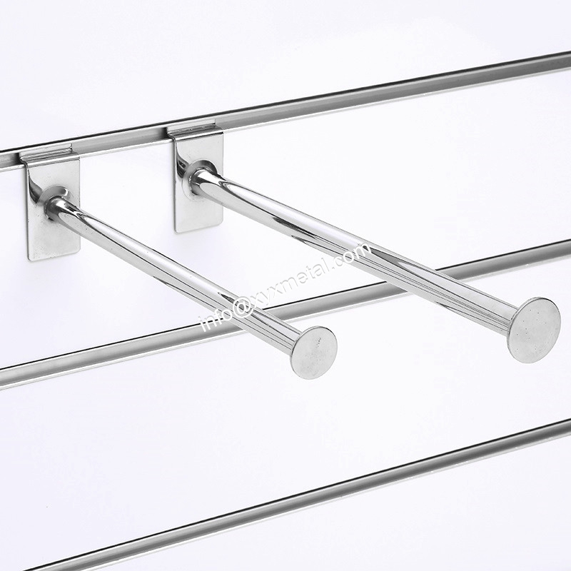 Straight Tube Chrome plated slatwall display hooks