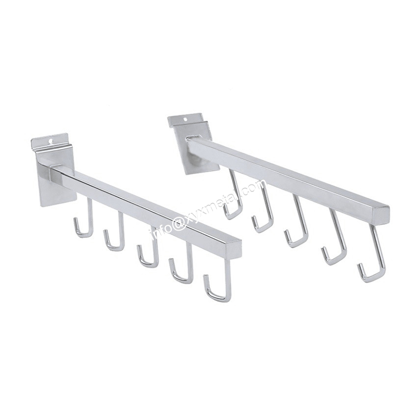 Slant Slatwall Square Tube Display Hooks with Metal Hanger