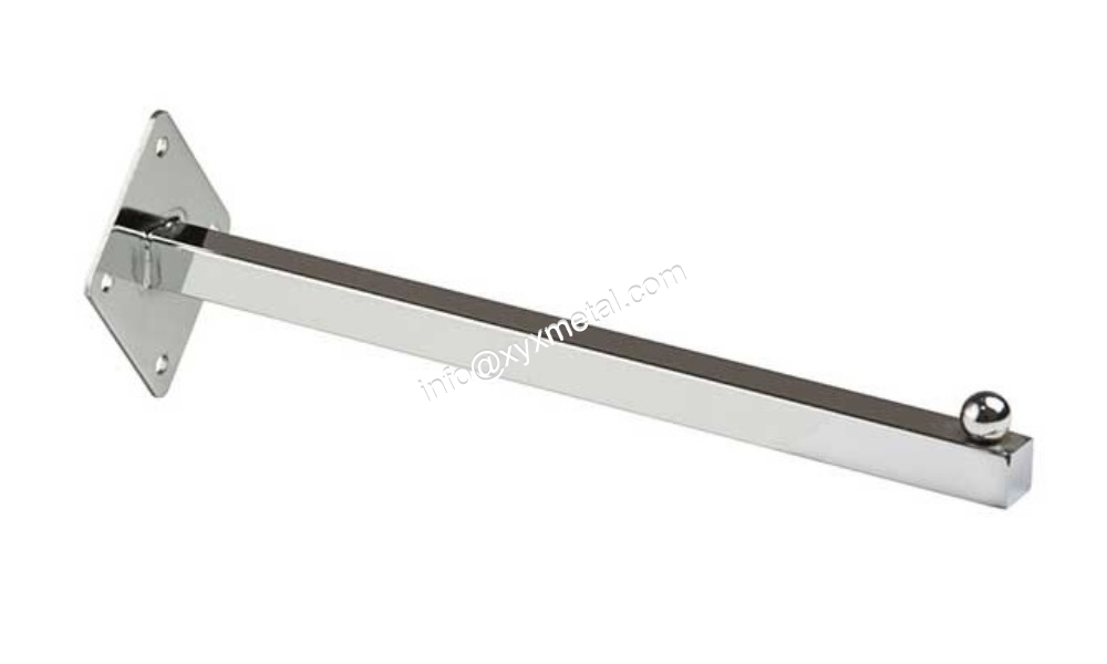 Chrome Wall Mount Straight Square Tubes Faceout