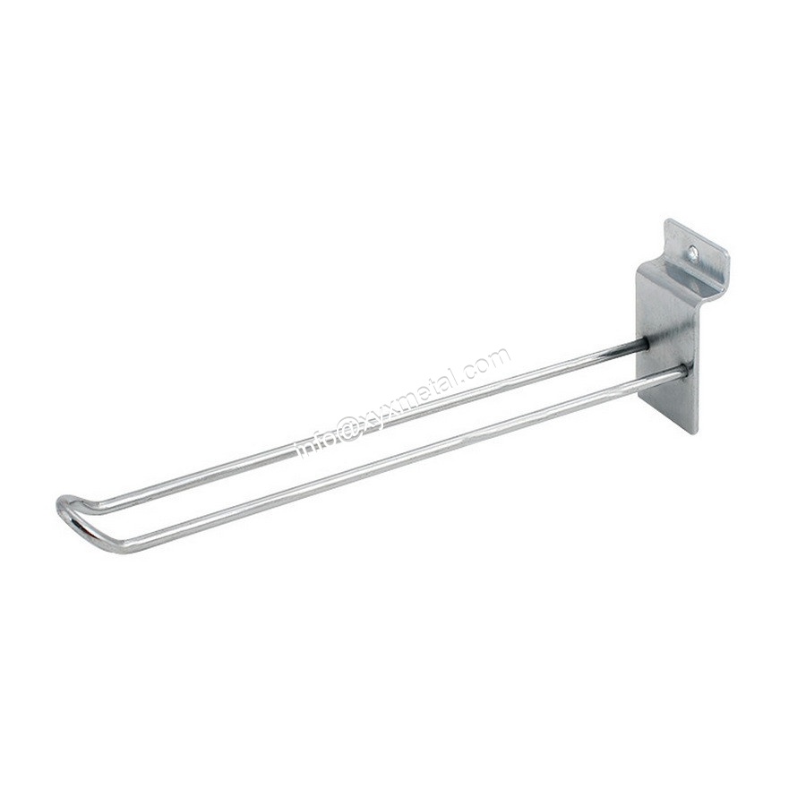 Double prong hooks for slatwall