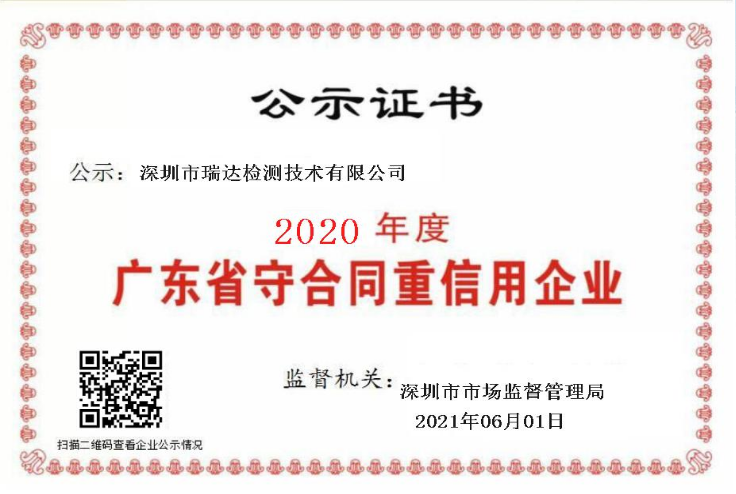 2020年度广东省守合同重信用企业