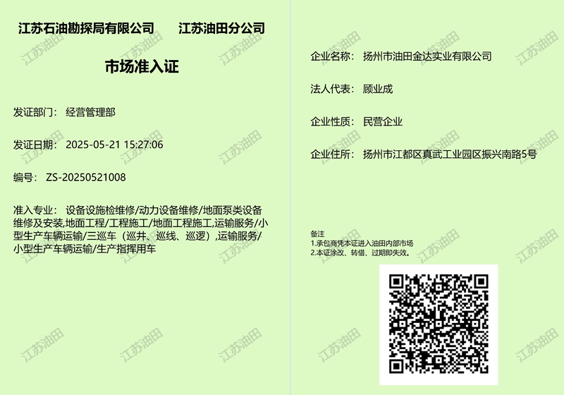 市場準(zhǔn)入證