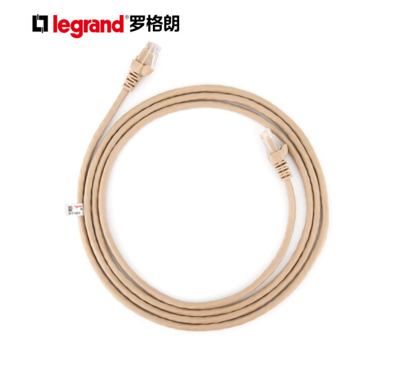 罗格朗（LEGRAND）超五类非屏蔽网线跳线1m/1.5m/2m/3m/5m浅棕色
