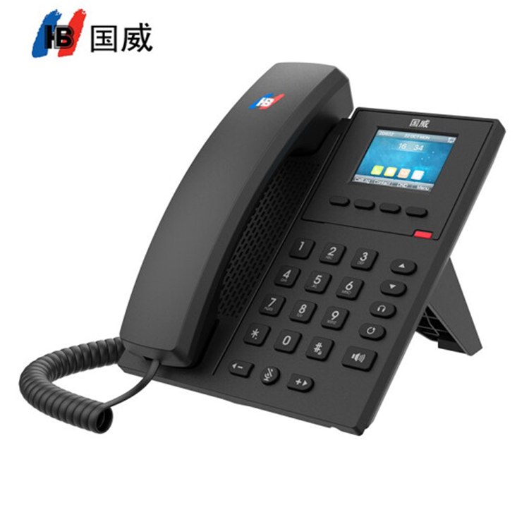 国威HB IP电话机SIP协议 双网线接口商务办公桌面GW12P 彩屏POE供电