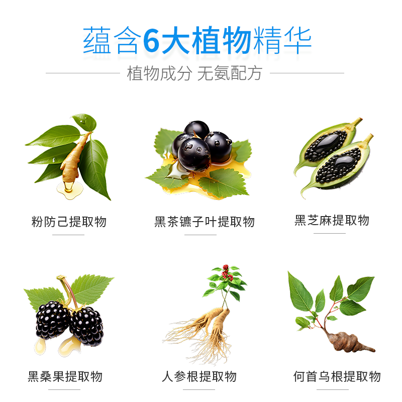 军医生清水黑发一梳黑黑发不黑头皮植物染发健康遮白
