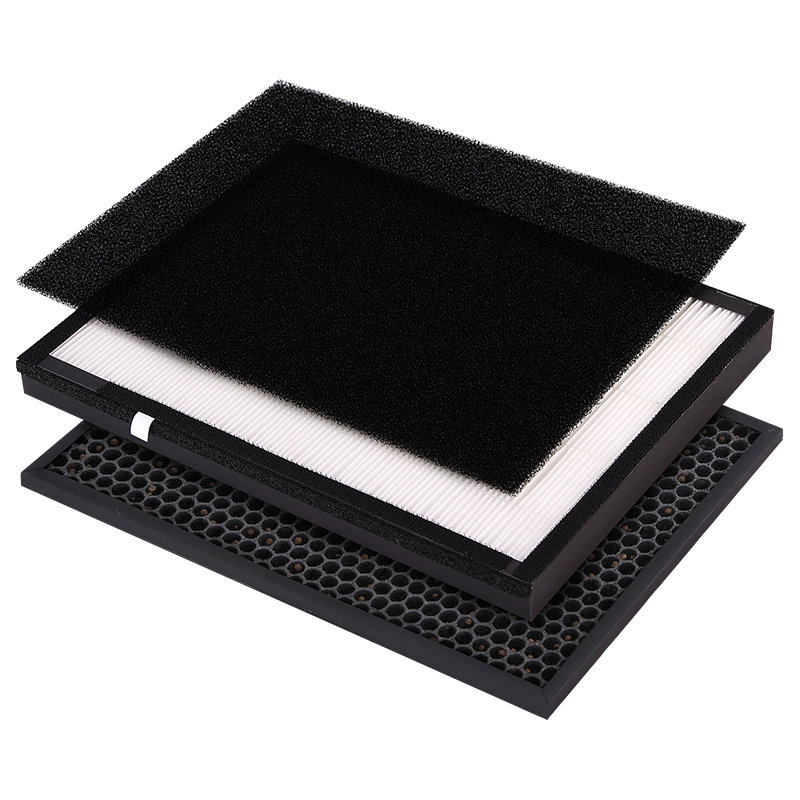 初效滤棉+活性炭+HEPA空气净化器滤网套装（3片装）