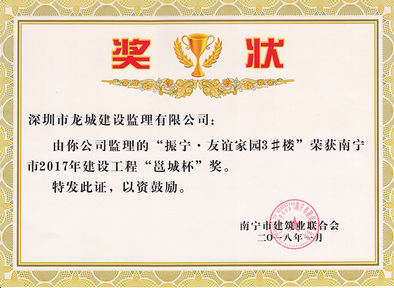 2017年南寧建設(shè)工程邕城杯獎