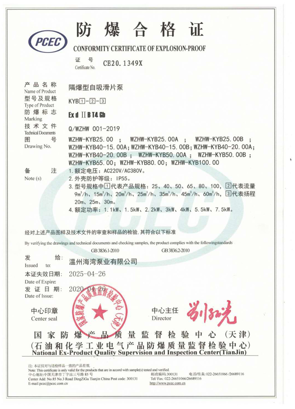 Explosion Proof Certificate