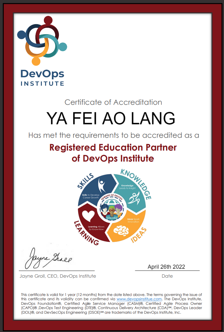 雅菲奥朗DOI授权培训资质