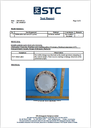 Test Report of&nbsp; Dishwasher