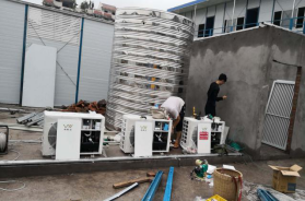 工地10吨热水空气能安装案例